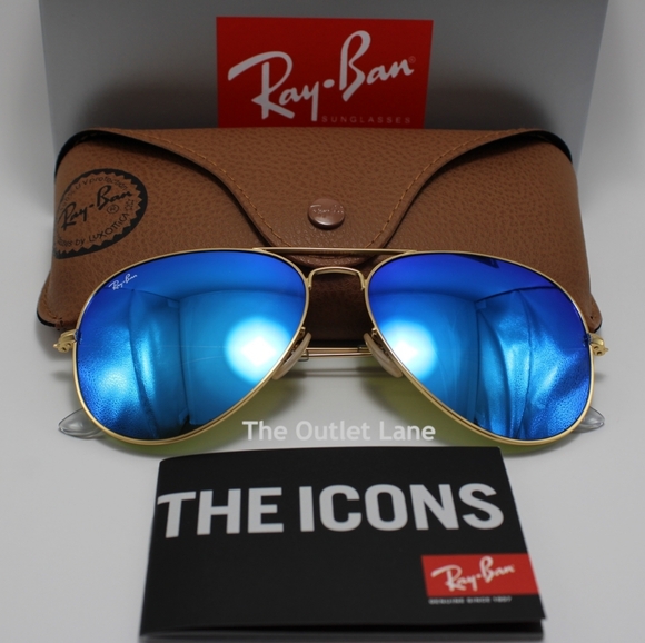Model Display Ray-Ban Aviator Blue Mirror RB3025 - Picture 3 of 16